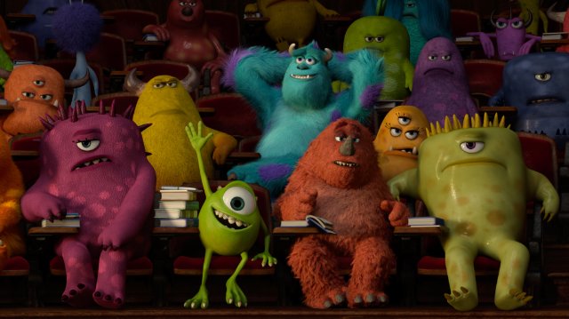 Monsters University [2013] Movie Various Monsters attending class scene