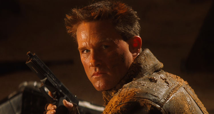Soldier 1998 Movie Scene Kurt Russell as Todd reloading a gun