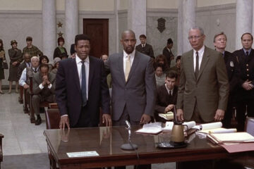 The Hurricane 1999 Movie Scene Denzel Washington as Rubin Carter during the trial waiting for the verdict
