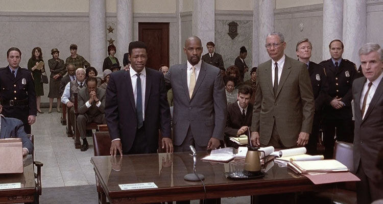 The Hurricane 1999 Movie Scene Denzel Washington as Rubin Carter during the trial waiting for the verdict