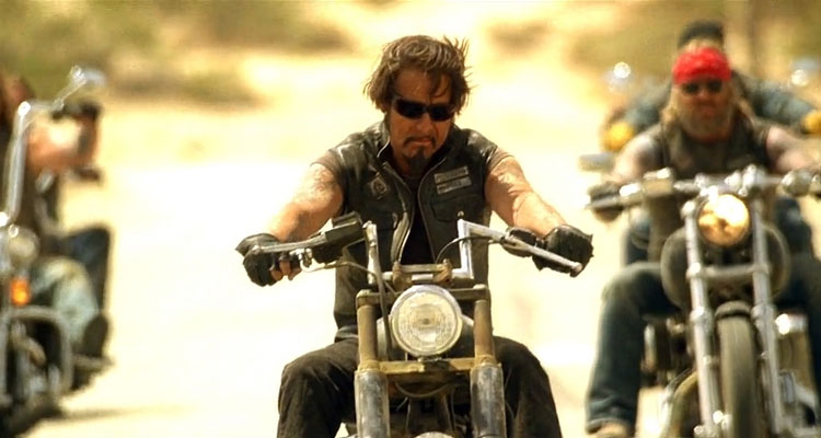 Hell Ride 2008 Movie Scene Larry Bishop as Pistolero riding his motorbike