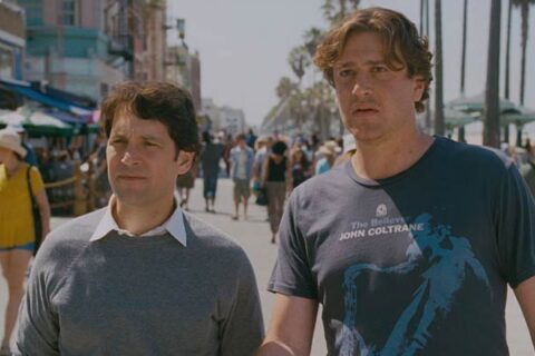 I Love You Man 2009 Movie Scene Paul Rudd as Peter and Jason Segel as Sydney walking down the street as new best friends