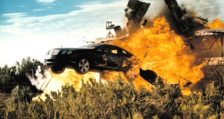 Doomsday 2008 Movie Scene Our protagonists driving a car, a 2008 Bentley Continental GT Speed going through the explosion
