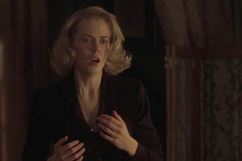 The Others 2001 Movie Scene Nicole Kidman as Grace seeing ghosts in her mansion