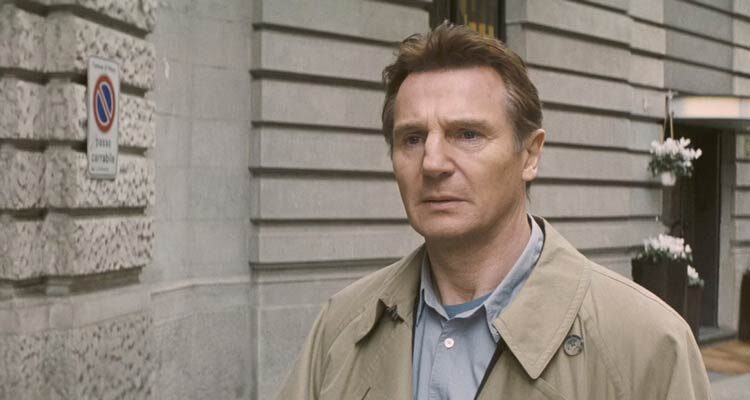 The Other Man 2008 Movie Scene Liam Neeson as Peter seeing the man his wife cheated on him for the first time in Italy