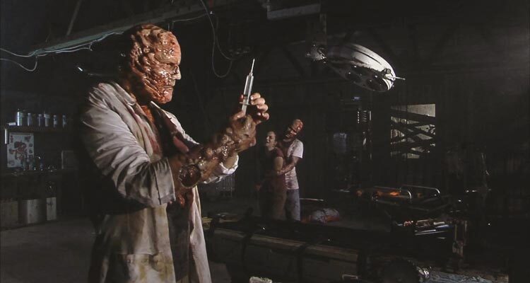 The Rage 2007 Movie Scene Andrew Divoff as Zombie Dr. Viktor Vasilienko preparing a syringe to inject his victim