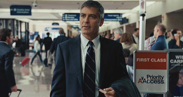 Up in the Air 2009 Movie Scene George Clooney as Ryan Bingham at an airport about to board a plane