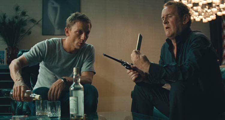 Layer Cake 2004 Movie Scene Colm Meaney as Gene showing Daniel Craig as XXXX how to operate one of his ancient guns