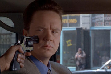 Nothing to Lose 1997 Movie Scene Tim Robbins as Nick Beam with a gun pointed at his face