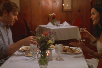 The Runner 1999 Movie Courteney Cox and Ron Eldard having dinner scene