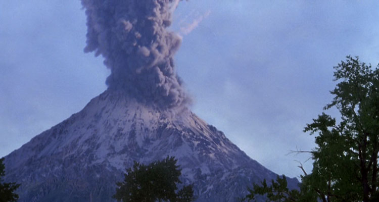 Dantes Peak 1997 Movie Scene A huge volcano smoking