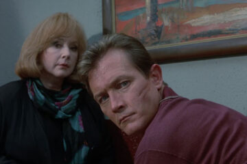 The Faculty 1998 Movie Scene Robert Patrick as Coach Joe Willis and Piper Laurie as Mrs. Karen Olson looking for students