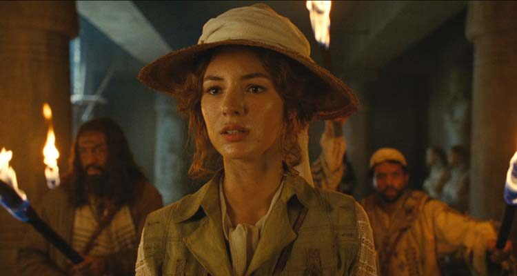 The Extraordinary Adventures of Adele Blanc-Sec 2010 Movie Scene Louise Bourgoin as Adèle Blanc-Sec exploring a tomb in Egypt