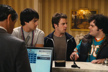 Mardi Gras Spring Break 2011 Movie Nicholas D'Agosto, Josh Gad and Bret Harrison checking in the hotel