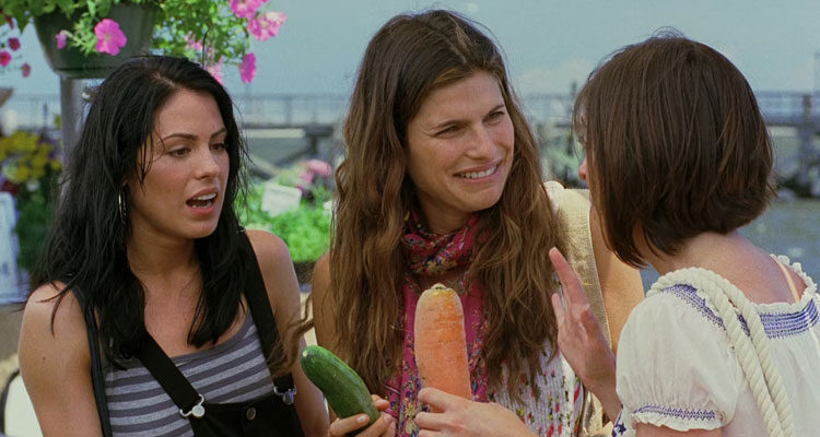 A Good Old Fashioned Orgy 2011 Movie Scene Lake Bell as Alison, Michelle Borth as Sue and Lindsay Sloane as Laura talking about dick sizes