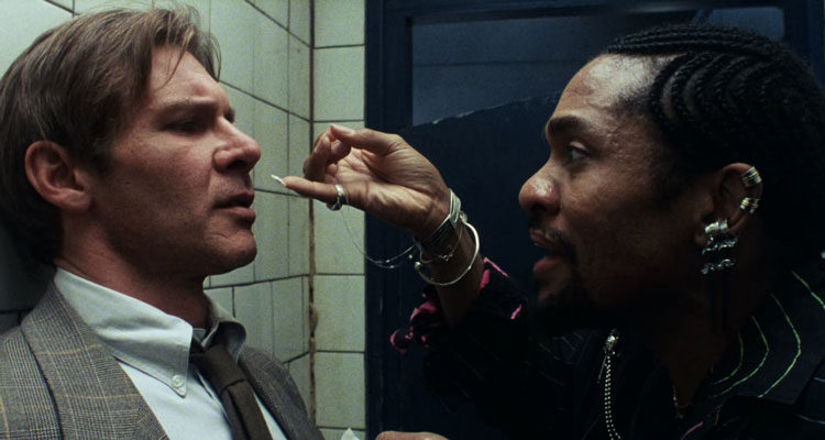 Frantic 1988 Movie Scene Harrison Ford as Dr. Richard Walker snorting cocaine in a Paris nightclub