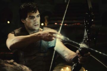 Immortals 2011 Movie Scene Henry Cavill as Theseus holding the Epirus Bow