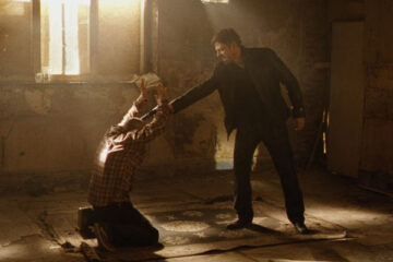 Cleanskin 2012 Movie Scene Sean Bean as Ewan holding a gun to terrorist's head