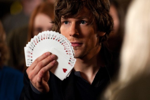 Now You See Me [2013] Movie Jesse Eisenberg holding a deck of cards scene