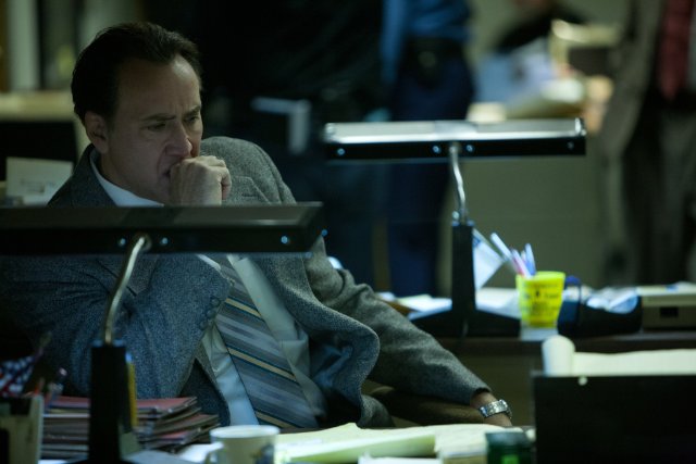 The Frozen Ground [2013] Movie Nicolas Cage as Jack Halcombe sitting and thinking in his office scene