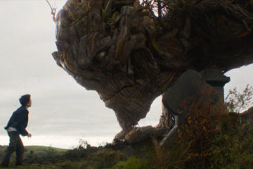 A Monster Calls 2016 Movie Lewis MacDougall as Conor talking to a giant tree monster