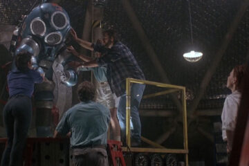 DeepStar Six 1989 Movie The crew helping Matt McCoy as Richardson out of this huge diving suit