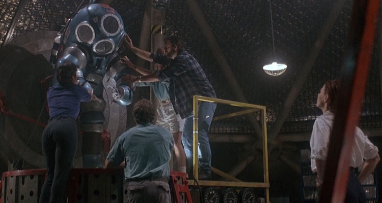 DeepStar Six 1989 Movie The crew helping Matt McCoy as Richardson out of this huge diving suit