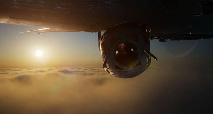 Shadow in the Cloud 2020 Movie Chloe Grace Moretz in a B-17 bomber ball turret called sperry