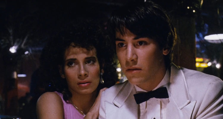 The Night Before 1988 Movie Scene Keanu Reeves and Theresa Saldana