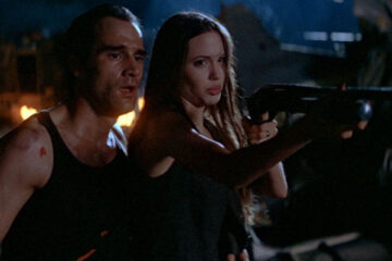 Cyborg 2 Glass Shadow 1993 Movie Scene Elias Koteas and Angelina Jolie