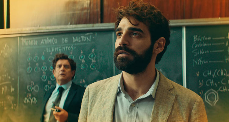 I Can Quit Whenever I Want AKA Lo Dejo Cuando Quiera 2019 Movie Scene David Verdaguer as Pedro in the classroom high on drugs
