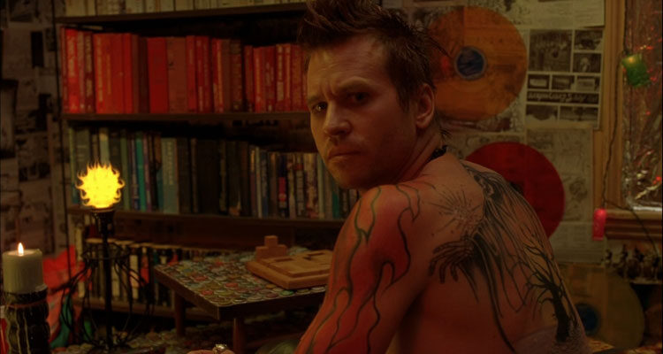 The Salton Sea 2002 Movie Scene Val Kilmer as Danny showing off his tattoos