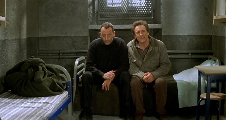 Tais Toi AKA Ruby and Quentin Movie 2003 Scene Gérard Depardieu as Quentin and Jean Reno as Ruby in prison