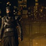 Ninja 2009 Movie Scene Scott Adkins as Casey dressed as a ninja in his Yoroi Bitsu armor