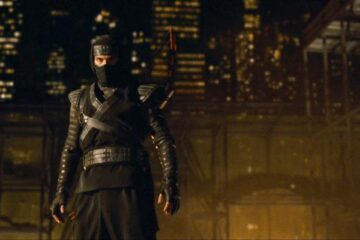 Ninja 2009 Movie Scene Scott Adkins as Casey dressed as a ninja in his Yoroi Bitsu armor