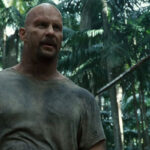 The Condemned 2007 Movie Scene Steve Austin as Conrad on a deserted island about to fight someone