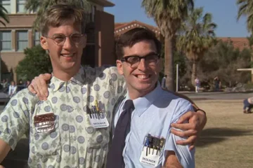 Revenge of the Nerds 1984 Movie Scene Robert Carradine as Lewis and Anthony Edwards as Gilbert on their first day of college life