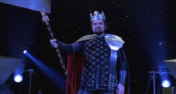 Ready To Rumble 2000 Movie Scene Oliver Platt as Jimmy King in the ring holding his scepter