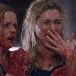 The Mangler 1995 Movie Scene Two bloody workers after a pressing machine crushed their coworker and friend to death