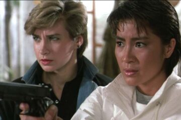 Yes Madam 1985 Movie Scene Michelle Yeoh as Inspector Ng and Cynthia Rothrock as Inspector Carrie Morris