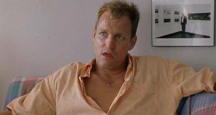 Palmetto 1998 Movie Scene Woody Harrelson as Harry Barber realizing he's been tricked