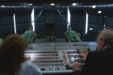 Dreamscape 1984 Movie Scene Scientists using the dream chamber to make one man enter another man's dream