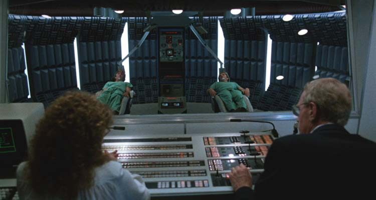 Dreamscape 1984 Movie Scene Scientists using the dream chamber to make one man enter another man's dream