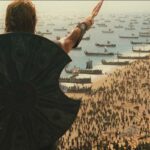 Troy 2004 Movie Scene Brad Pitt as Achilles leading Agamemnon's army to the gates of the city after they stormed the beach