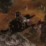 Wing Commander Movie 1999 Scene A fighter spaceship flying to engage the Kilrathi vessels