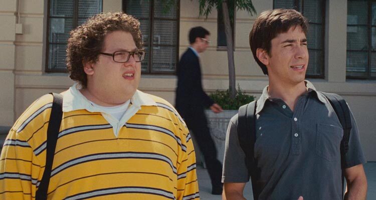 Accepted 2006 Movie Scene Justin Long as Bartleby and Jonah Hill as Sherman Schrader in their fake college