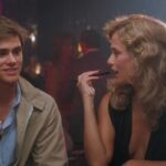 Once Bitten 1985 Movie Scene Jim Carrey as Mark Kendall in a bar talking to Lauren Hutton as Countess