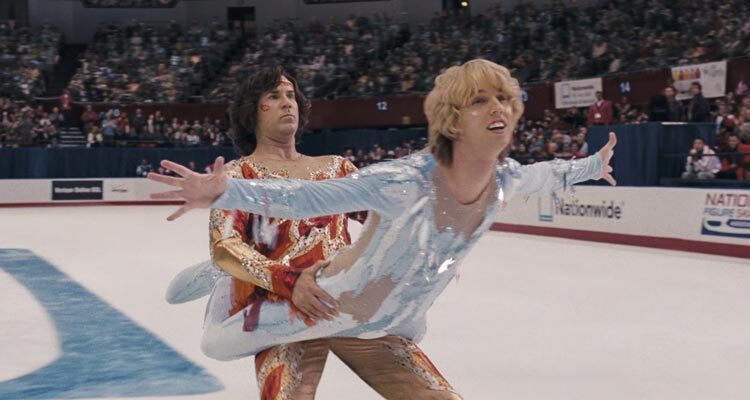 Blades of Glory 2007 Movie Scene Will Ferrell as Chazz and Jon Heder as Jimmy ice skating