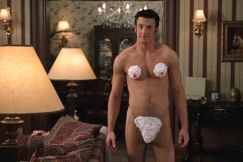 Not Another Teen Movie 2001 Scene Chris Evans as Jake Wyler nude with whipped cream covering his private parts