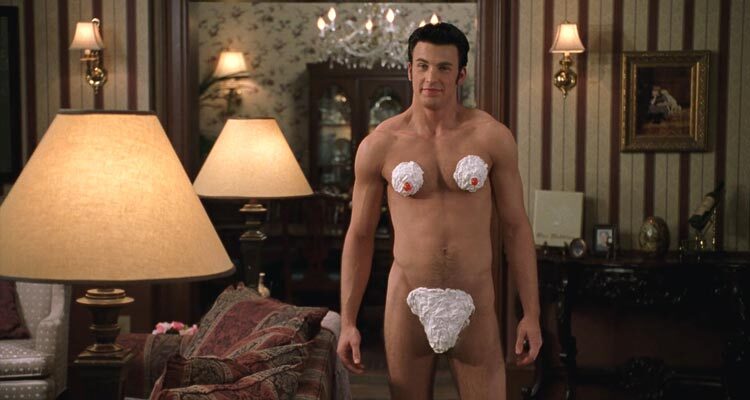 Not Another Teen Movie 2001 Scene Chris Evans as Jake Wyler nude with whipped cream covering his private parts